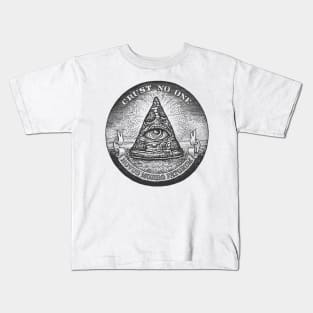 Illuminati Pizza Slice - White Kids T-Shirt